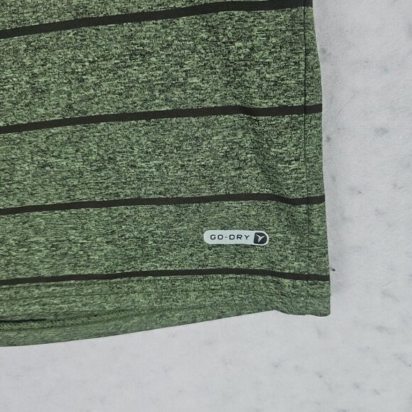 Old Navy Active Go-Dry Polo Shirt Mens L Green Striped Lightweight Jersey Knit - Picture 9 of 9